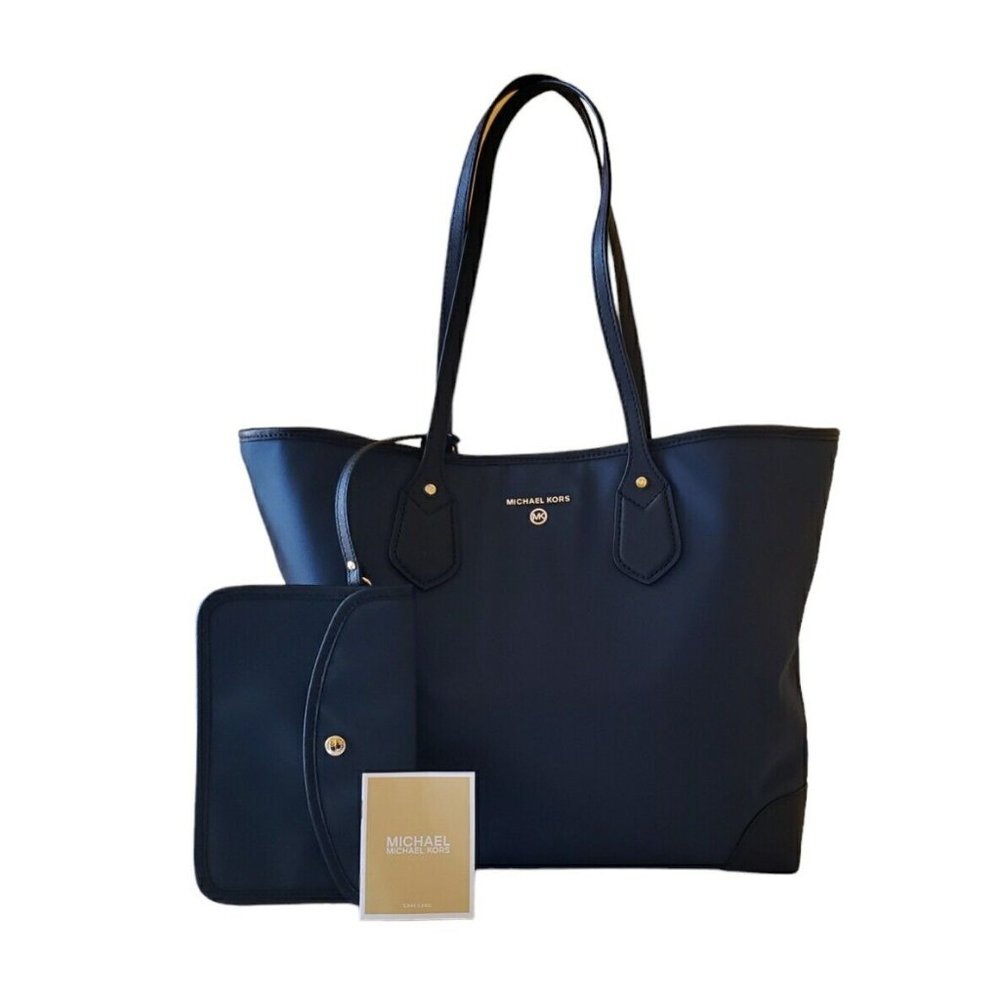 Michael Kors Eva Nylon Large Tote With Pouch in Navy Multi New Without Tag